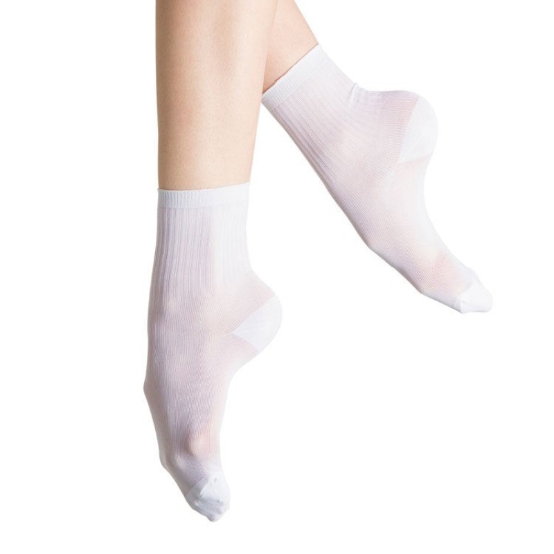 Women's Bloch Ballet Socks White | MYXMI68111