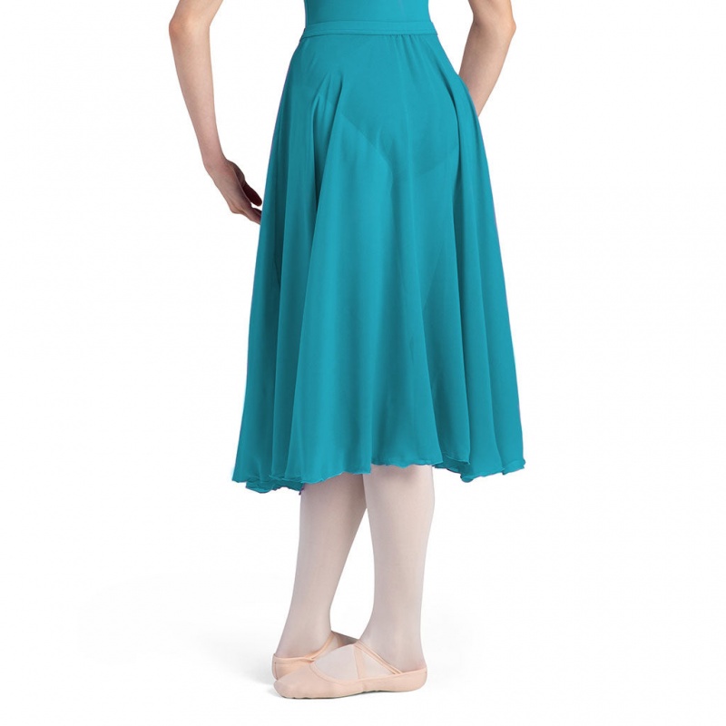 Women's Bloch Cambria Full Circle Chiffon Skirts Teal | MYJKU47050