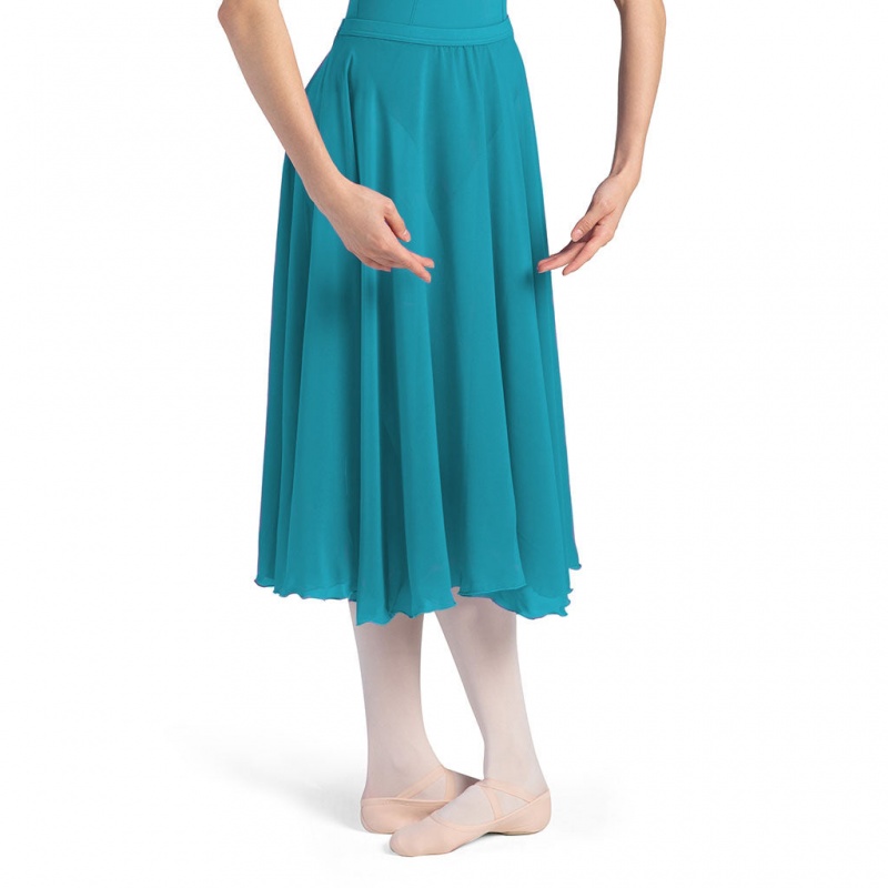 Women\'s Bloch Cambria Full Circle Chiffon Skirts Teal | MYJKU47050