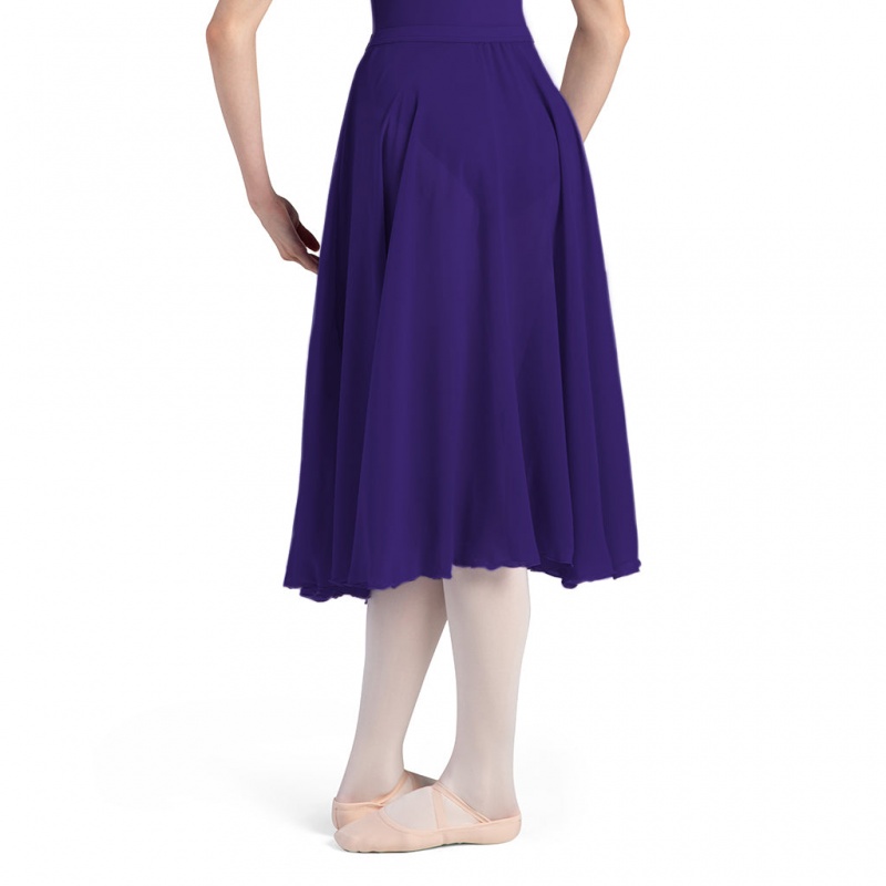 Women's Bloch Cambria Full Circle Chiffon Skirts Deep Purple | MYDFL23009