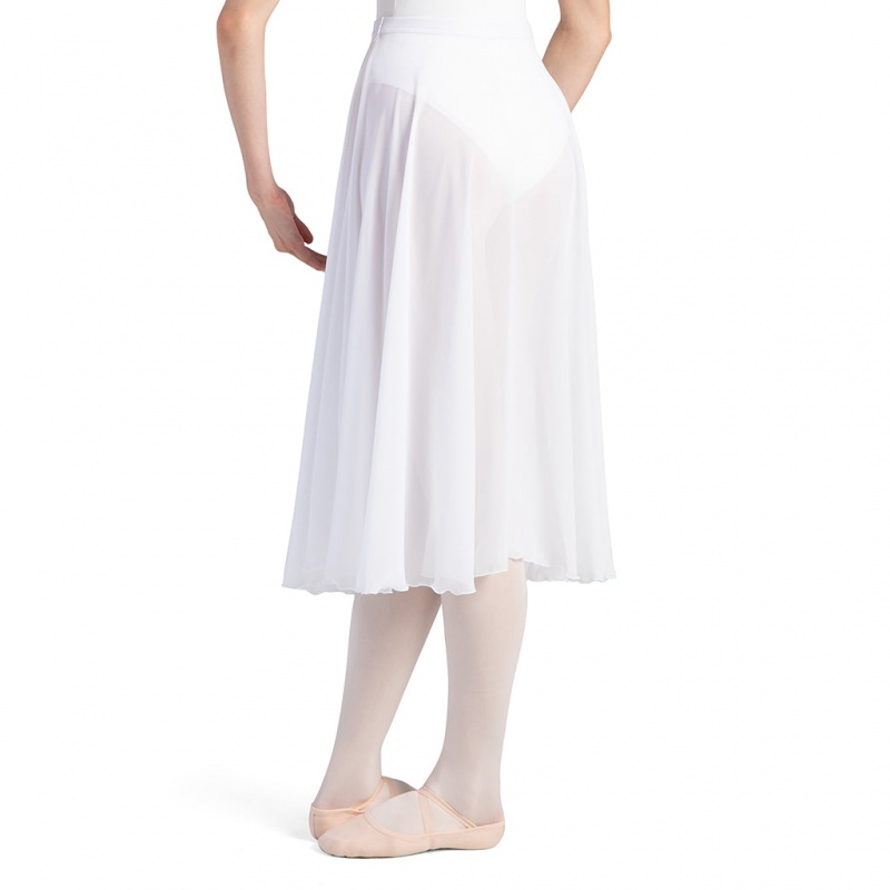 Women's Bloch Cambria Full Circle Chiffon Skirts White | GMYEC52806