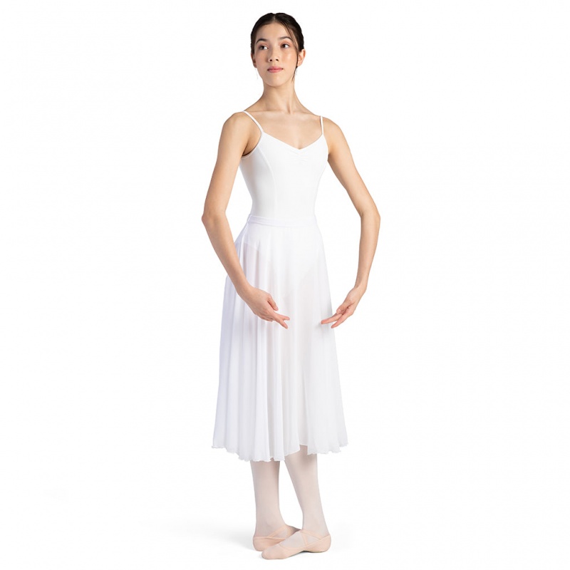 Women's Bloch Cambria Full Circle Chiffon Skirts White | GMYEC52806