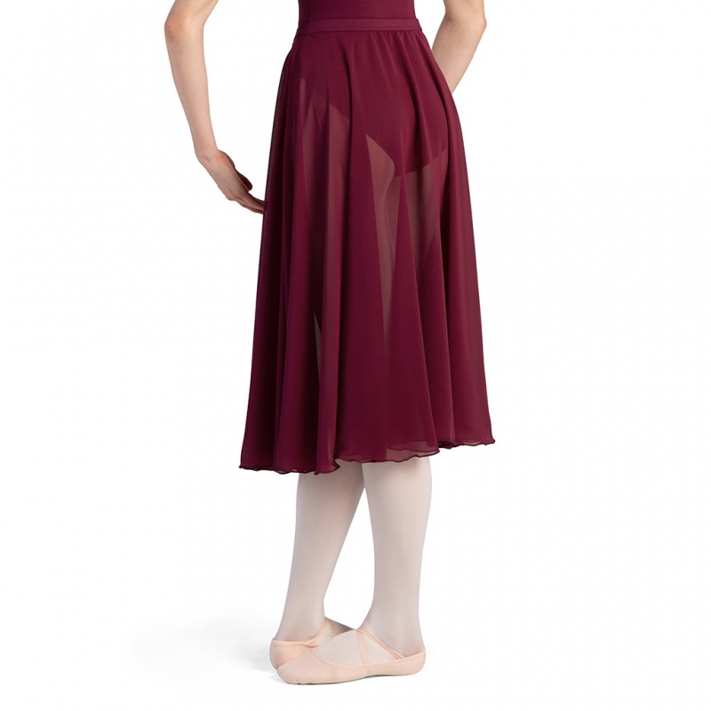 Women's Bloch Cambria Full Circle Chiffon Skirts Burgundy | PMYQX27283