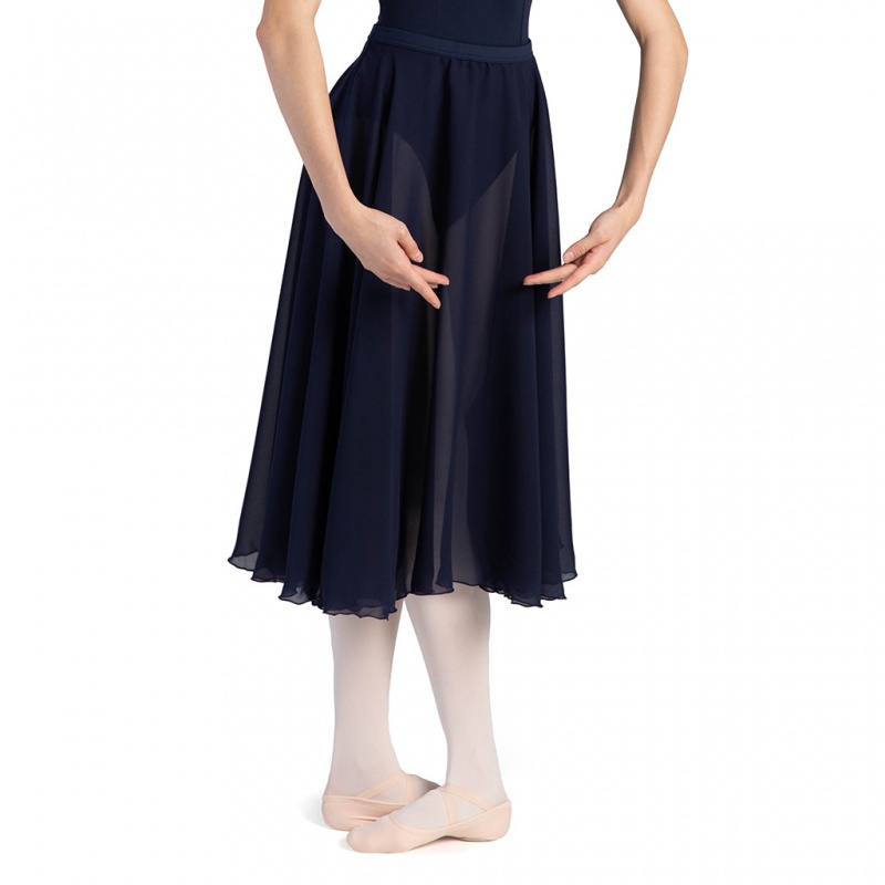 Women\'s Bloch Cambria Full Circle Chiffon Skirts Navy | DMYKV18518