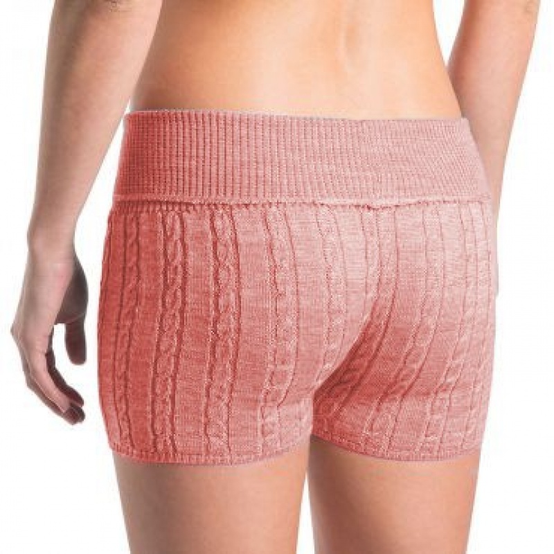 Women's Bloch Carezza Cable Knit Fold Down Bottoms French Rose | MMYHR58217