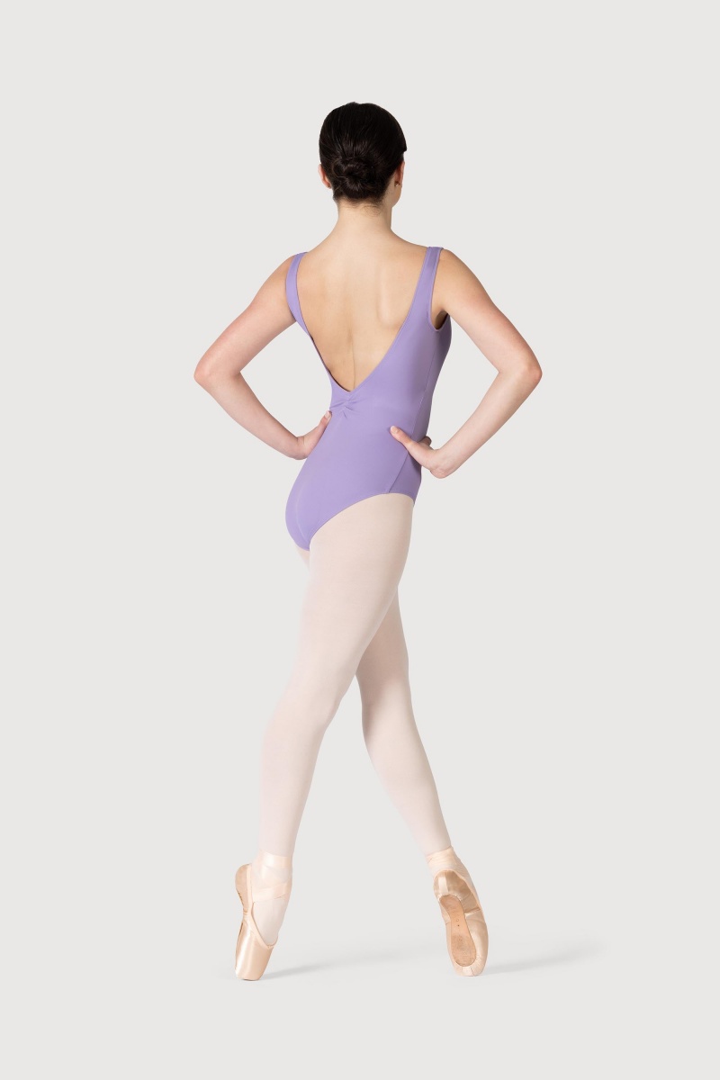 Women's Bloch Cecilie Gathered Tank Leotards Lilac | MYNEJ88118