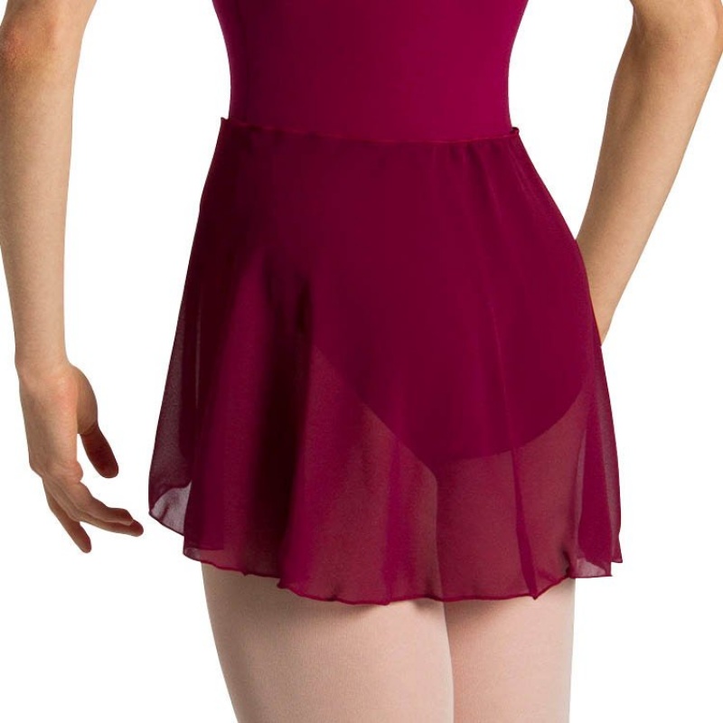 Women's Bloch Chantal Short Tulip Wrap Skirts Burgundy | QMYWA75946