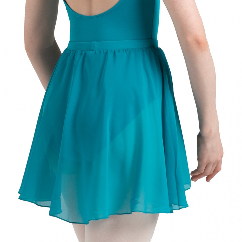 Women's Bloch Chezanne Chiffon Mock Wrap Skirts Teal | XMYBH80590