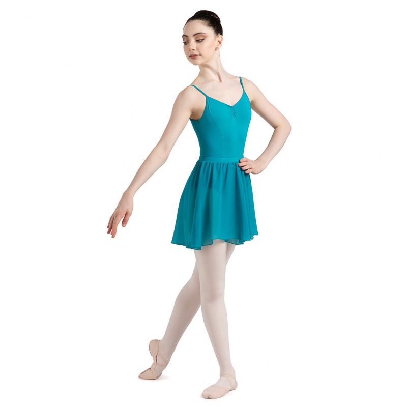 Women's Bloch Chezanne Chiffon Mock Wrap Skirts Teal | XMYBH80590