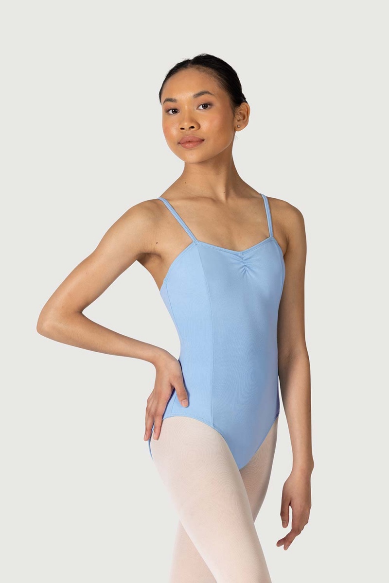 Women\'s Bloch Claudette Gathered Cami Leotards Chambray | DMYKV61164