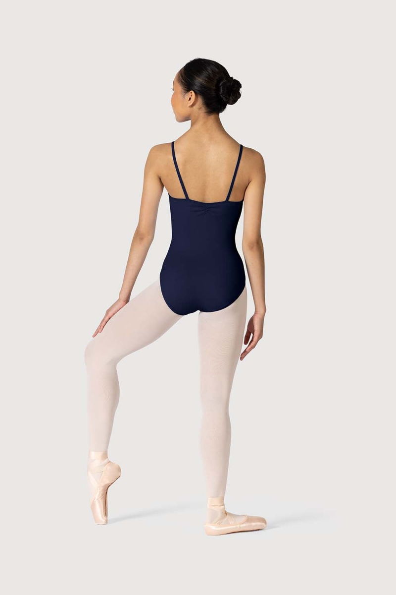 Women's Bloch Claudette Gathered Cami Leotards Navy | YMYVQ81891