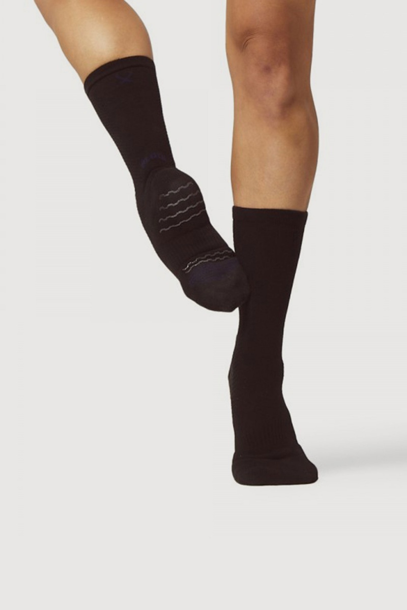 Women's Bloch Dance Sock Contemporary Black | QMYWA43465