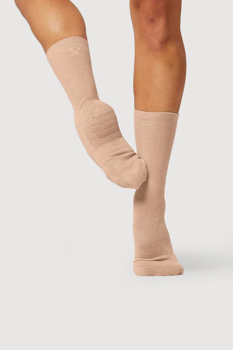 Women's Bloch Dance Socks Sand | LMYTR59009