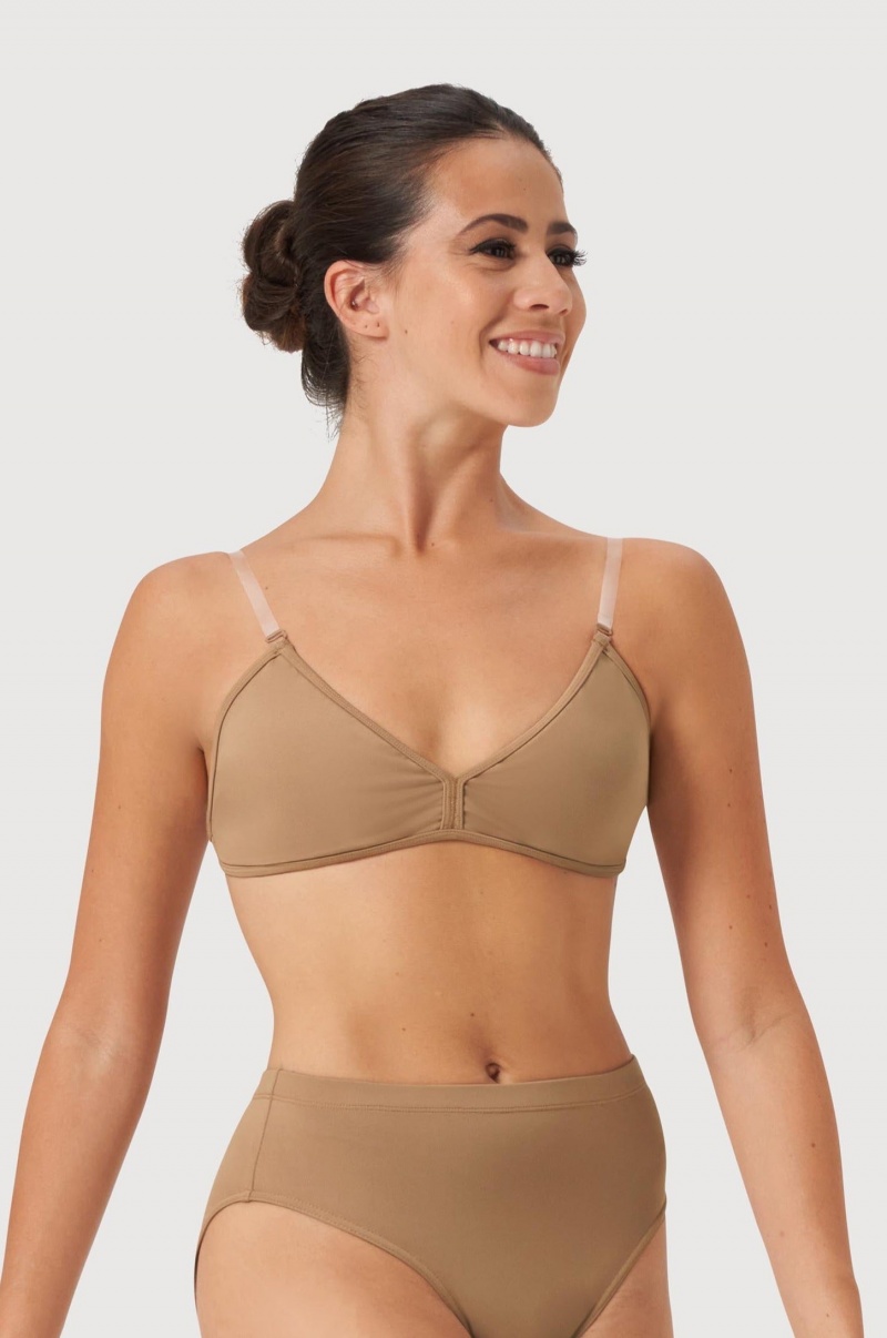 Women\'s Bloch Deva V Front Underwear Tan | FMYHY73055