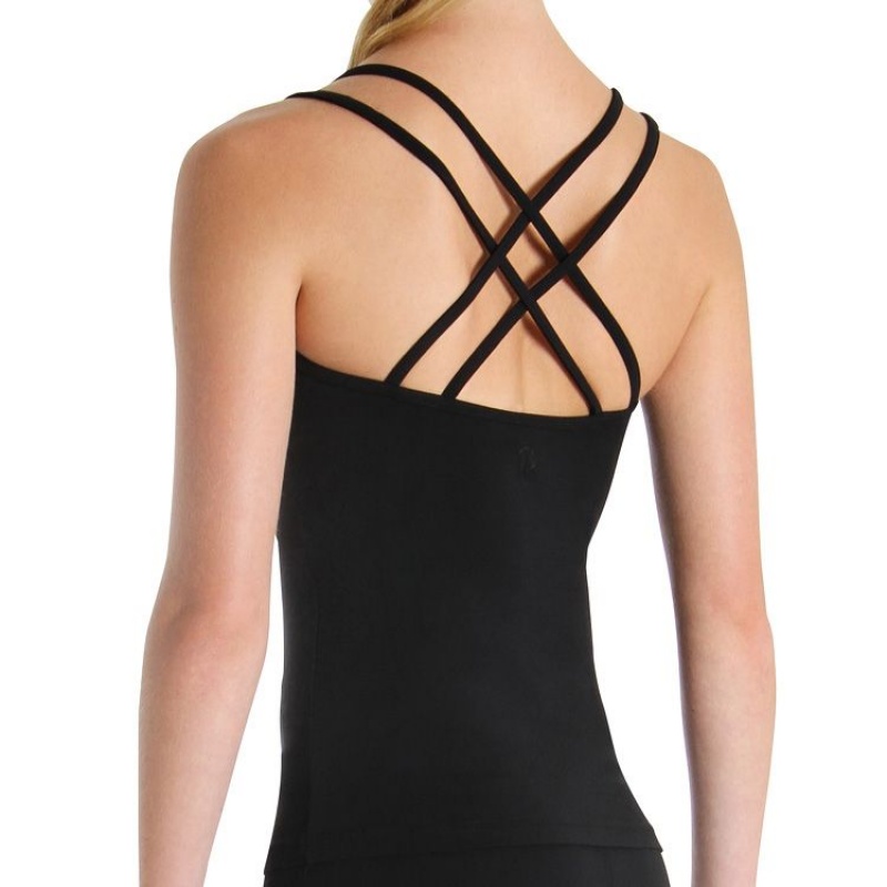 Women's Bloch Double Cross Cami Tops Black | MYJZR23245