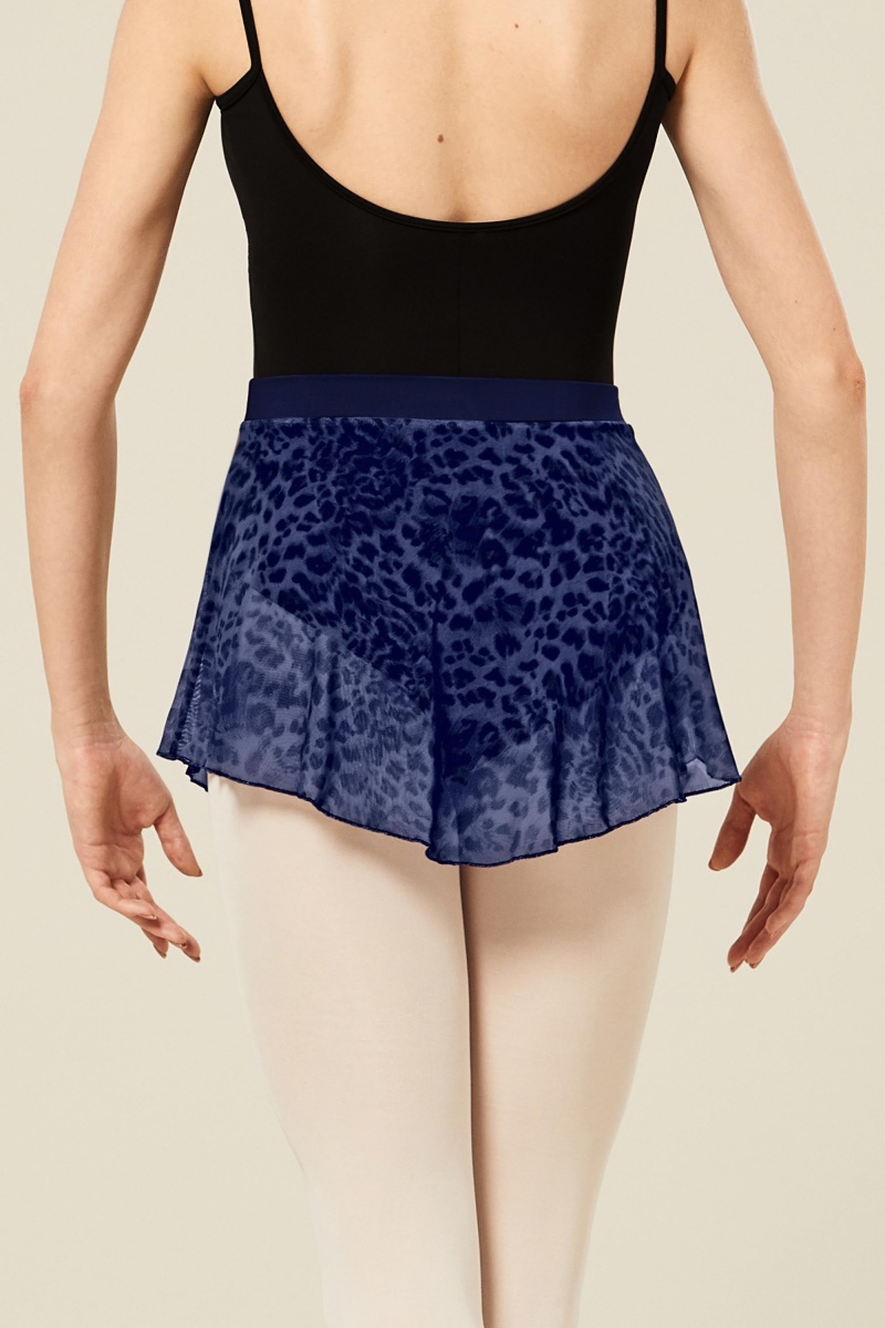 Women's Bloch Janise Animal Printed Mesh Skirts Parisian | MMYFT21441