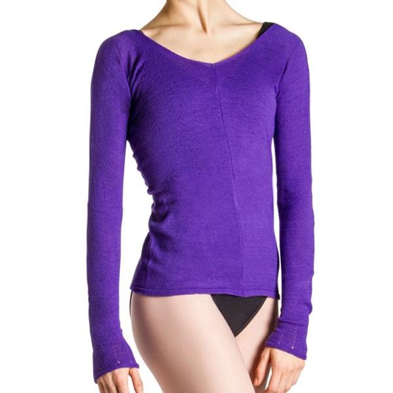 Women\'s Bloch Kara Long Sleeve Knitwear Purple | LMYTR15583