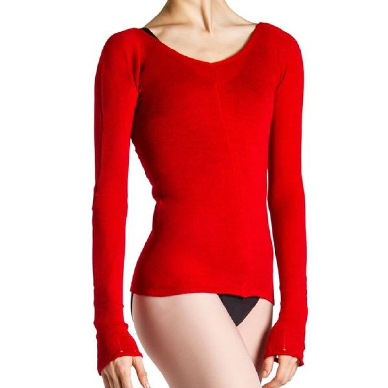 Women\'s Bloch Kara Long Sleeve Knitwear Red | DMYKV28125