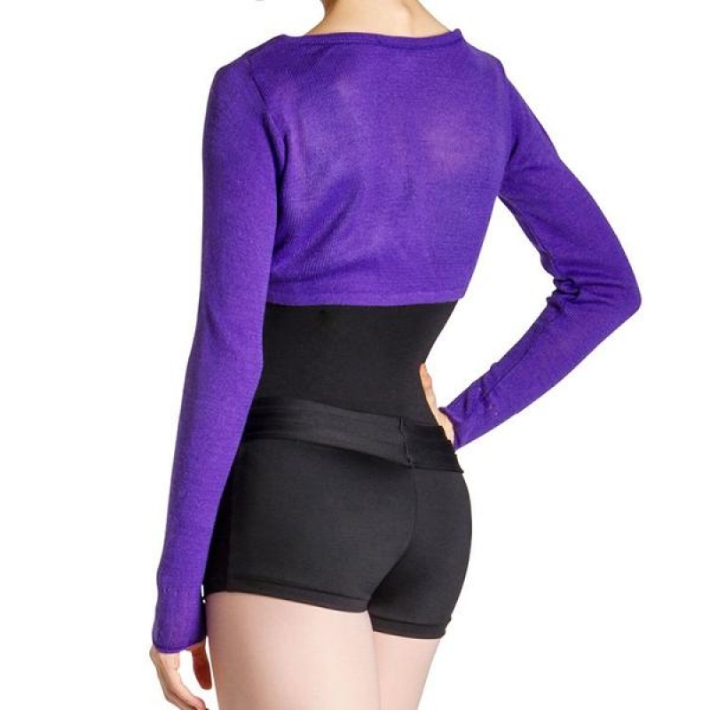 Women's Bloch Karola Cropped Tie Knitwear Purple | DMYVO53551