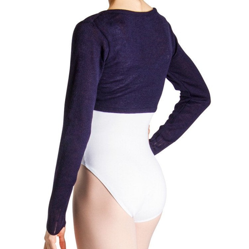 Women's Bloch Karola Cropped Tie Knitwear Navy | ZMYNQ59990