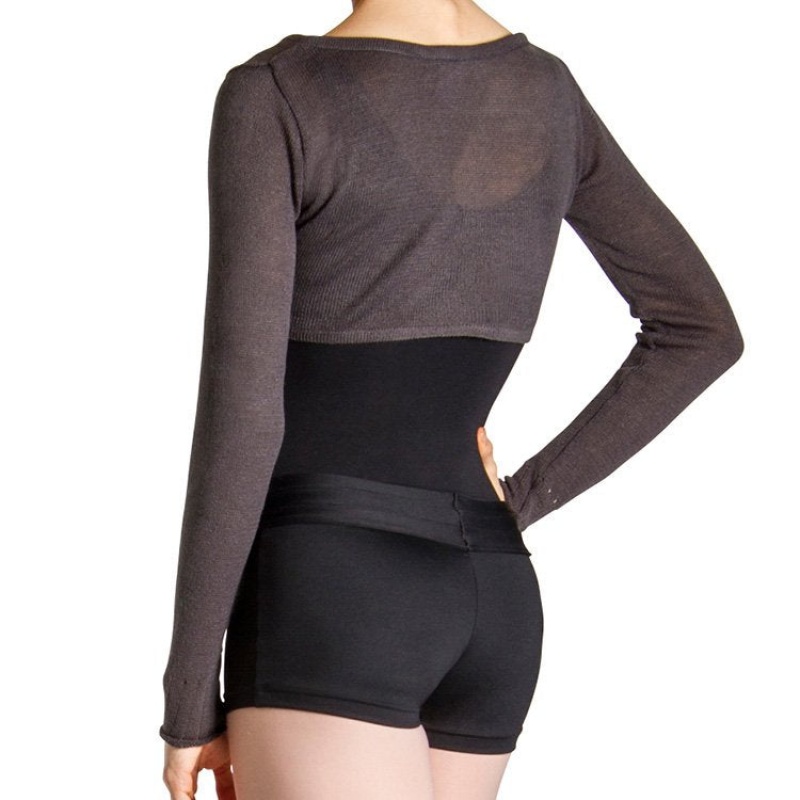 Women's Bloch Karola Cropped Tie Knitwear Charcoal | BMYSD58064