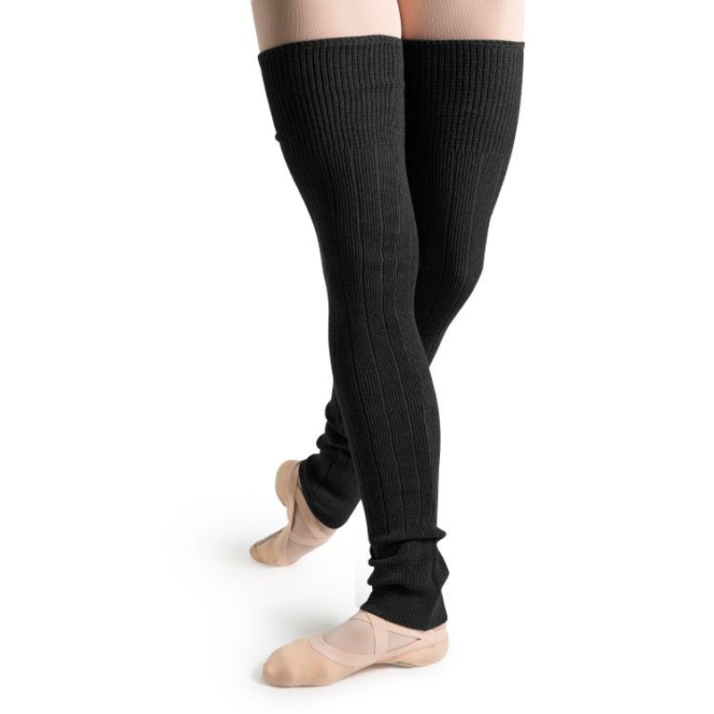 Women\'s Bloch Long Ribbed Legwarmers Knitwear Black | SMYVO10525