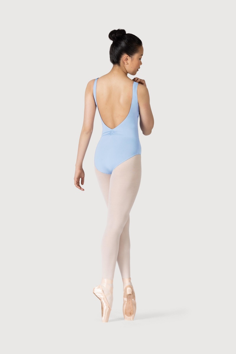 Women's Bloch Microlux™ Gayleena Empire Gathered Front Wide Strap Leotards Ballet Blue | MYNZX80639