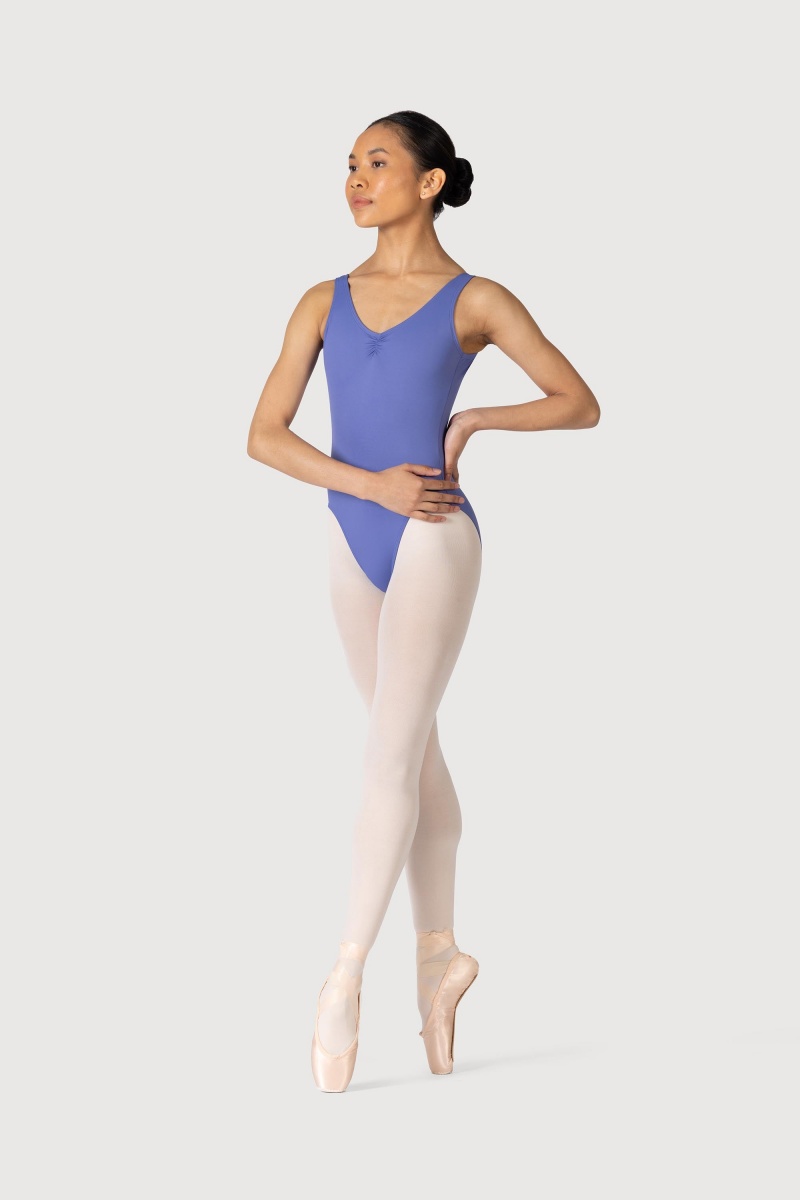 Women's Bloch Microlux™ Nyla Gather Front & Low Back Leotards Lunar | EMYVG29000