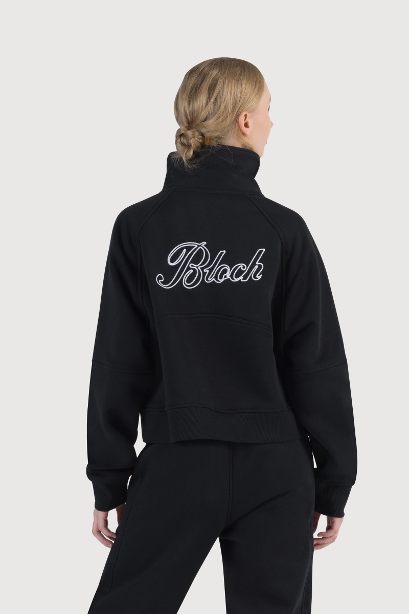 Women's Bloch Off-Duty Cropped Terry Zip Sweat Tops Midnight | SMYVO32617