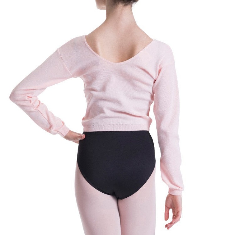 Women's Bloch Overt Cropped Long Sleeve Sweater Tops Pink | FMYUI27209