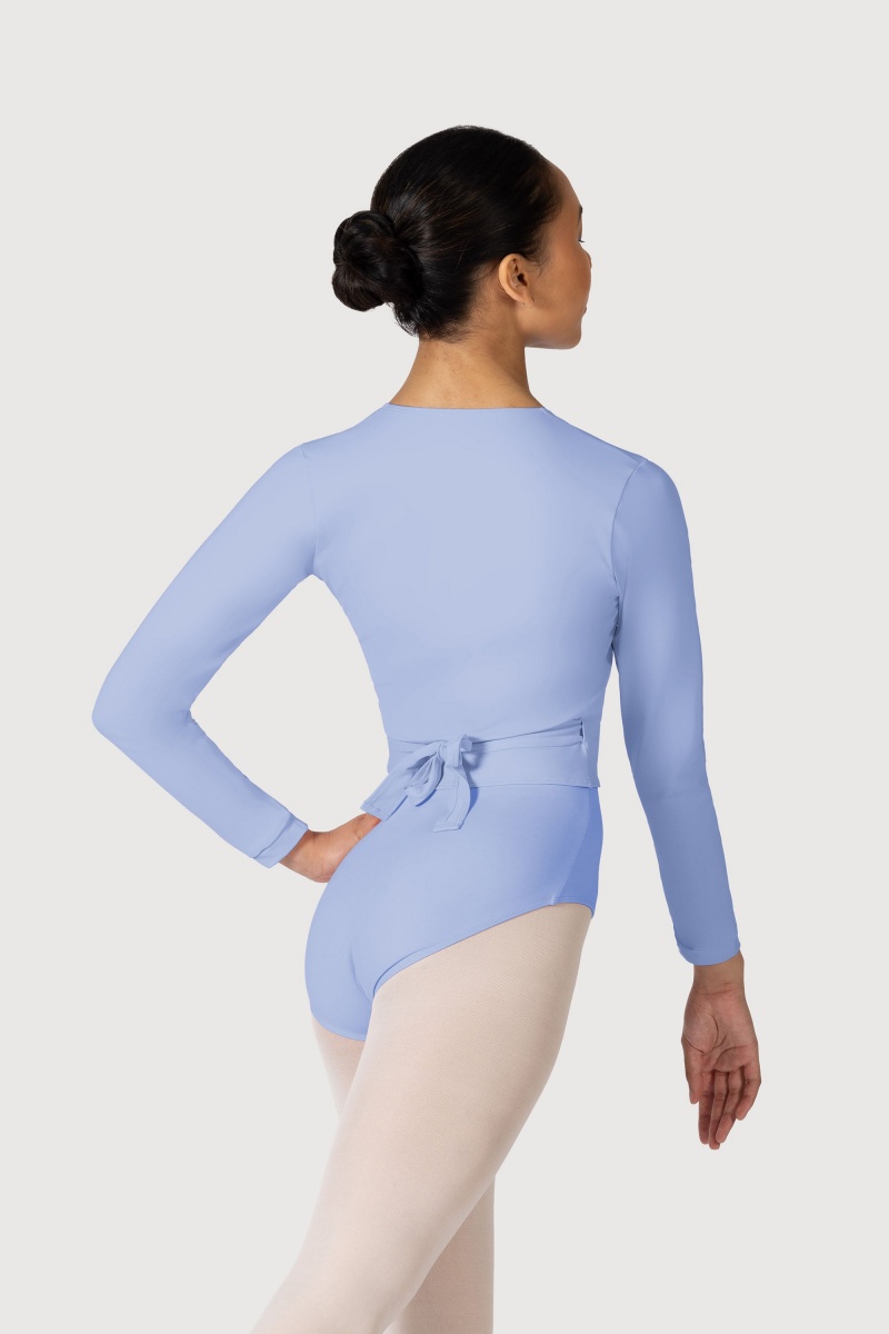 Women's Bloch Overture Crossover Long Sleeve Wrap Tops Bluebird | MYDYB24009