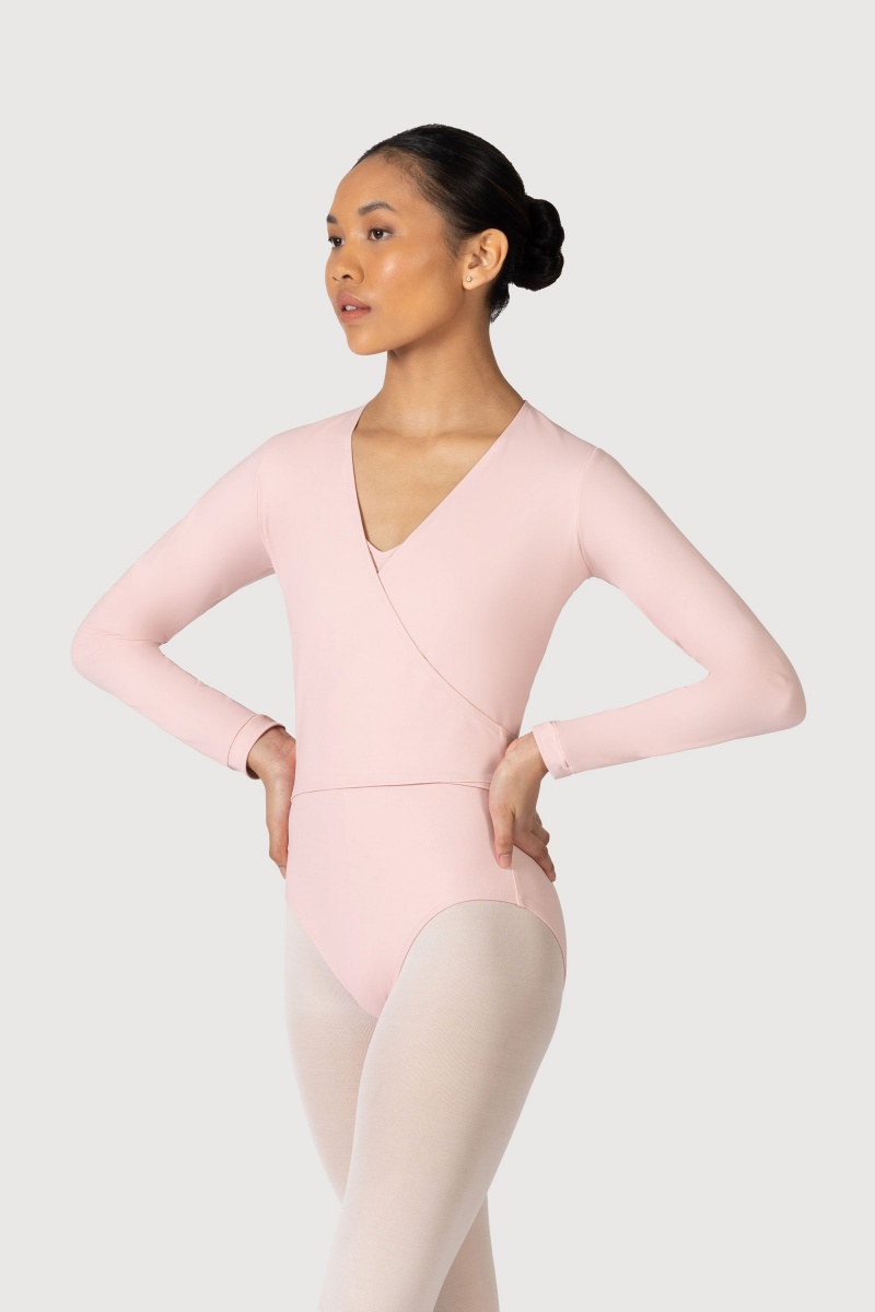 Women\'s Bloch Overture Crossover Long Sleeve Wrap Tops Candy Pink | TMYWZ94412