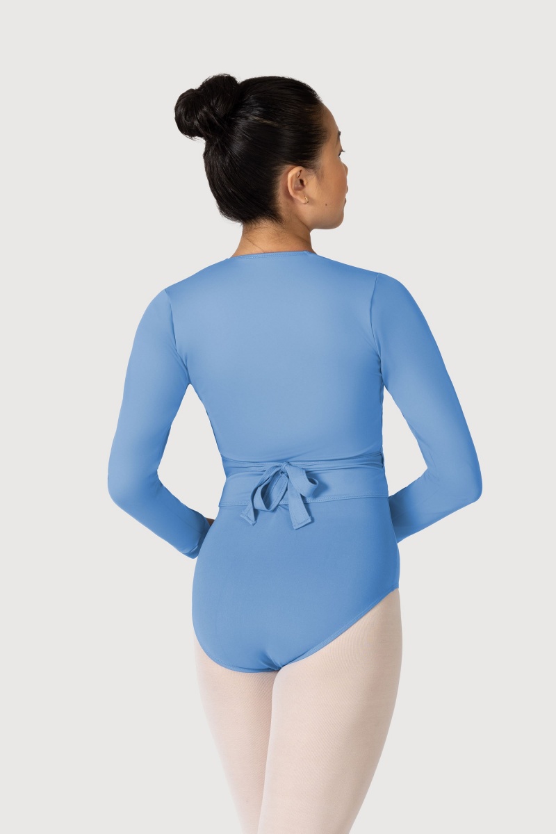 Women's Bloch Overture Crossover Long Sleeve Wrap Tops Cornflower | EMYHC10955