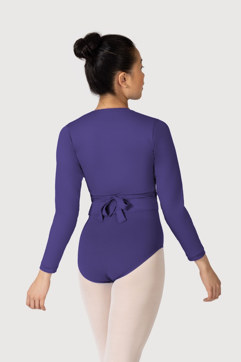 Women's Bloch Overture Crossover Long Sleeve Wrap Tops Deep Purple | FMYUI18131