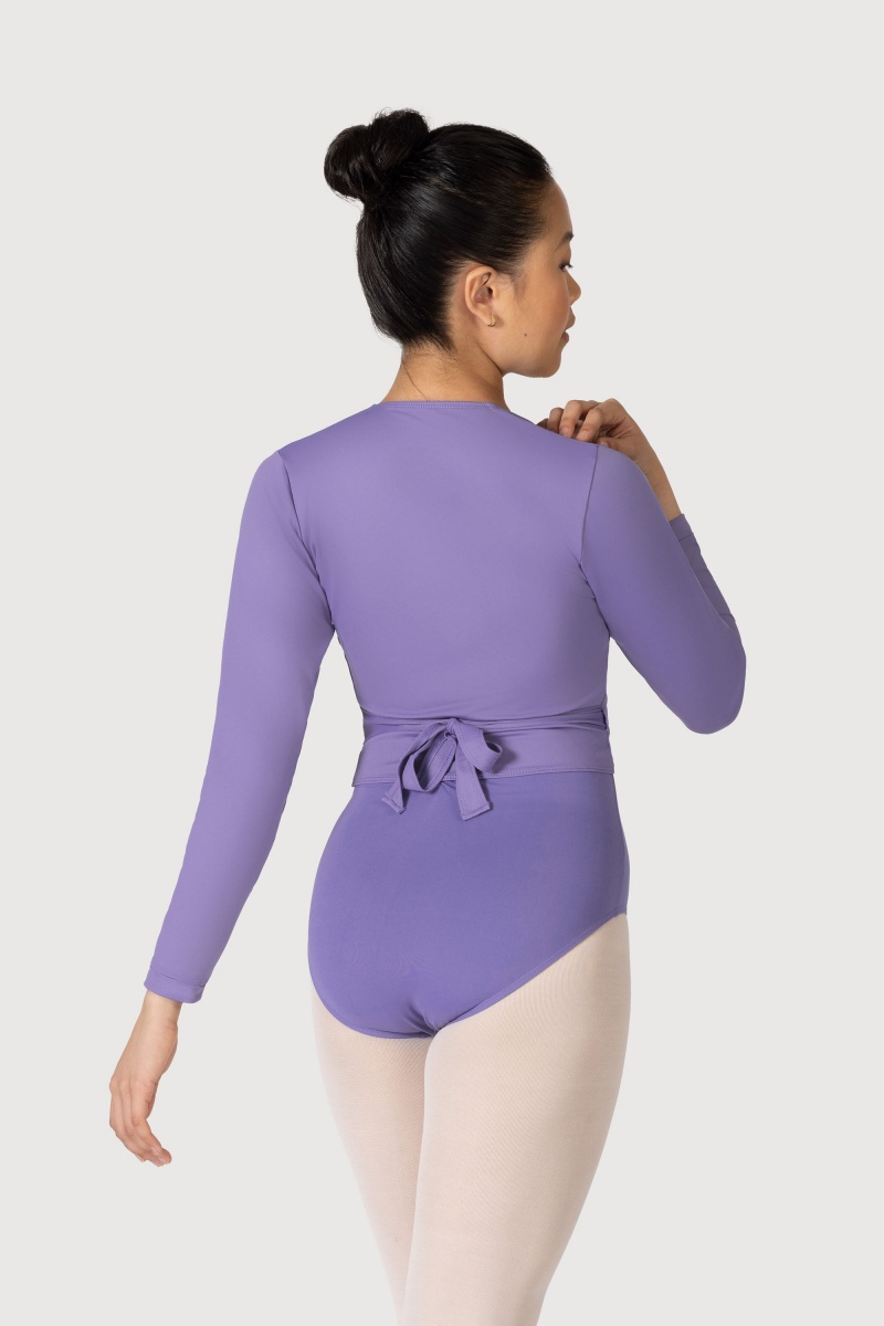 Women's Bloch Overture Crossover Long Sleeve Wrap Tops Jacaranda | QMYUV67828