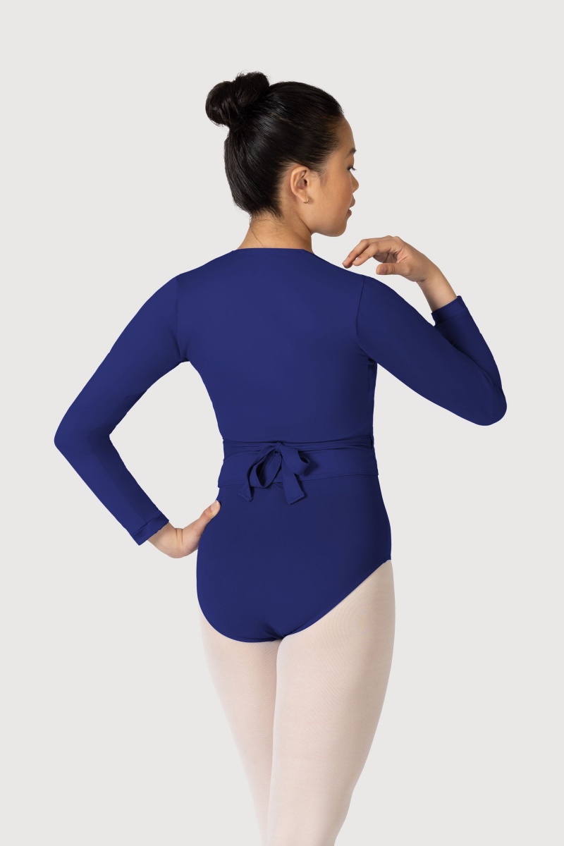 Women's Bloch Overture Crossover Long Sleeve Wrap Tops Marine | LMYTR74423