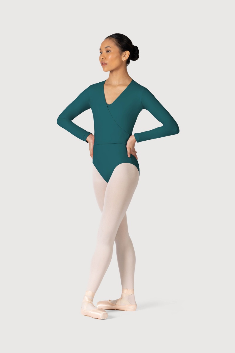 Women's Bloch Overture Crossover Long Sleeve Wrap Tops Kingfisher | XMYGW30959