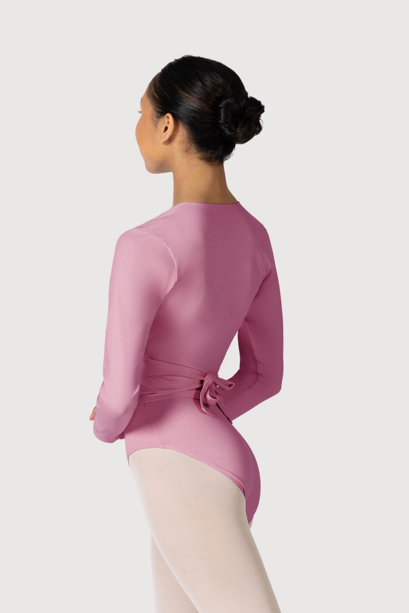 Women's Bloch Overture Crossover Long Sleeve Wrap Tops Dusk | MYJVR57014