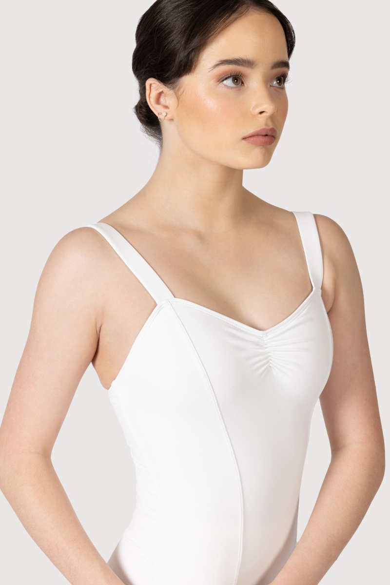 Women's Bloch Overture Obelia Princess Seam Leotards White | LMYSX57453