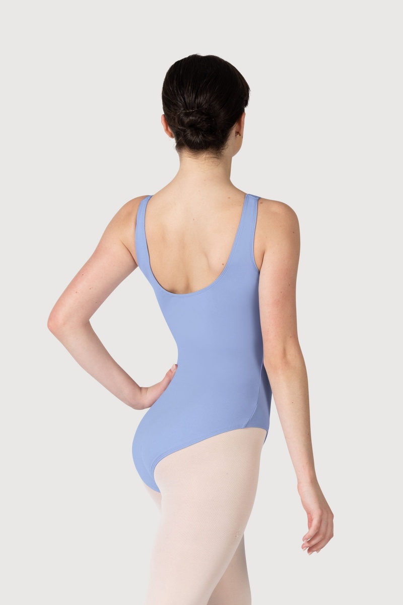 Women's Bloch Overture Odetta Sleeveless Pleat Leotards Bluebird | SMYVO98810