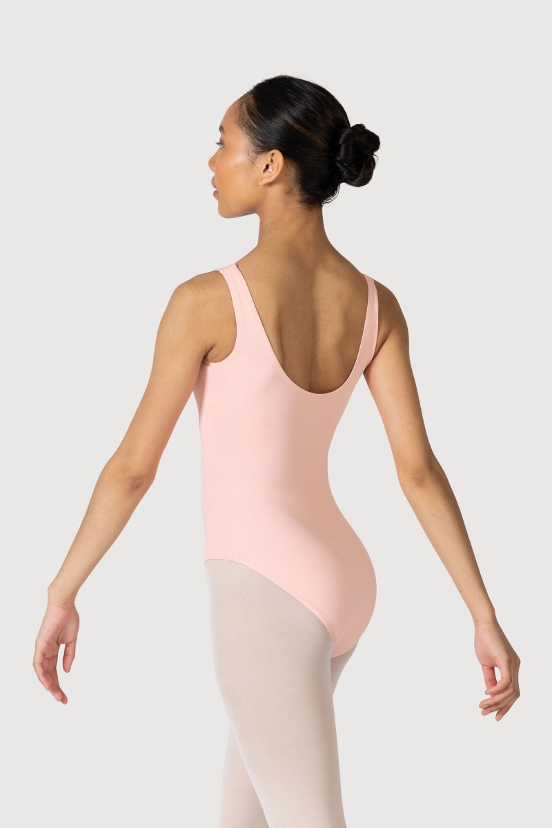 Women\'s Bloch Overture Odetta Sleeveless Pleat Leotards Candy Pink | XMYBH31160