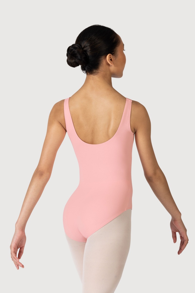 Women's Bloch Overture Odetta Sleeveless Pleat Leotards French Rose | LMYSX55798