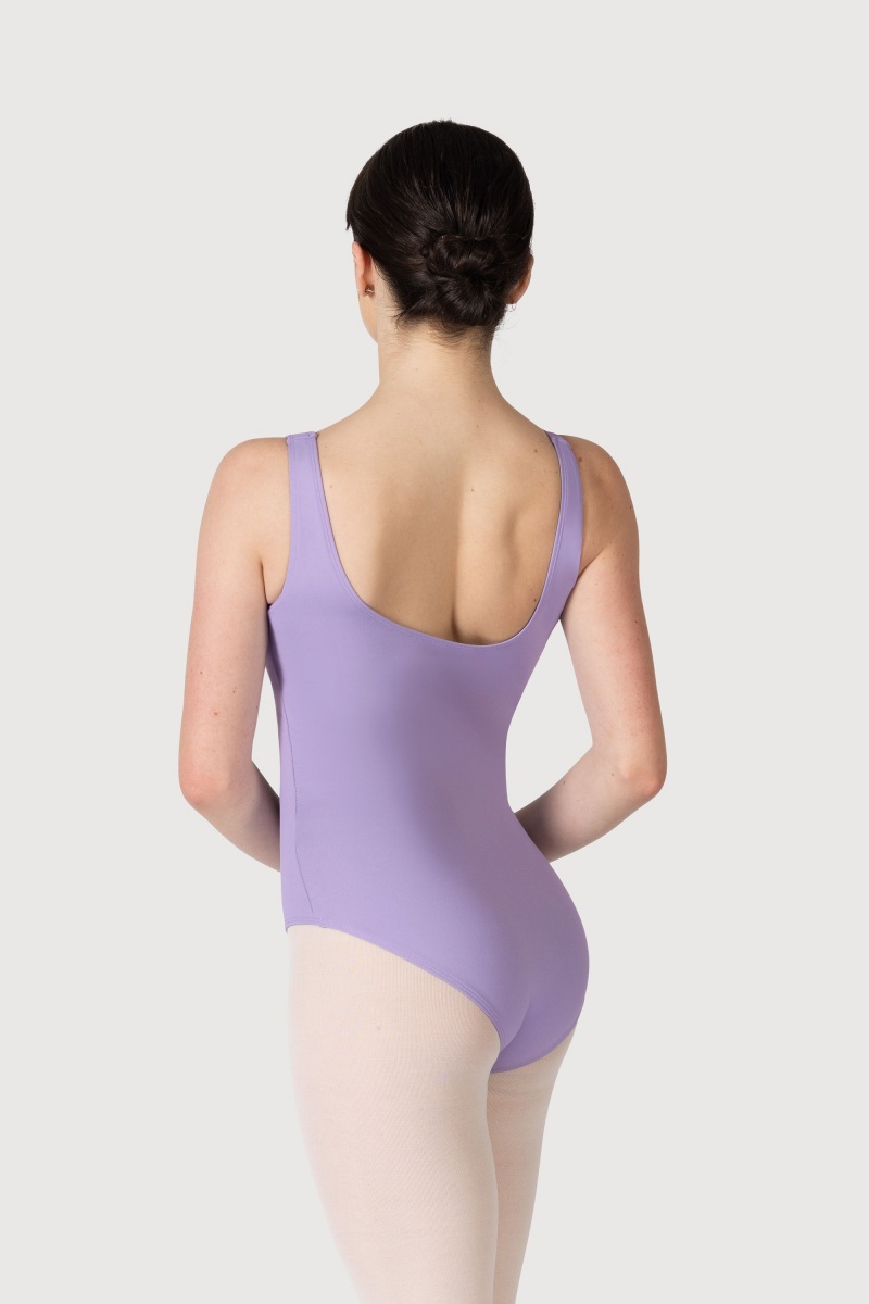 Women's Bloch Overture Odetta Sleeveless Pleat Leotards Lilac | ZMYMJ52447