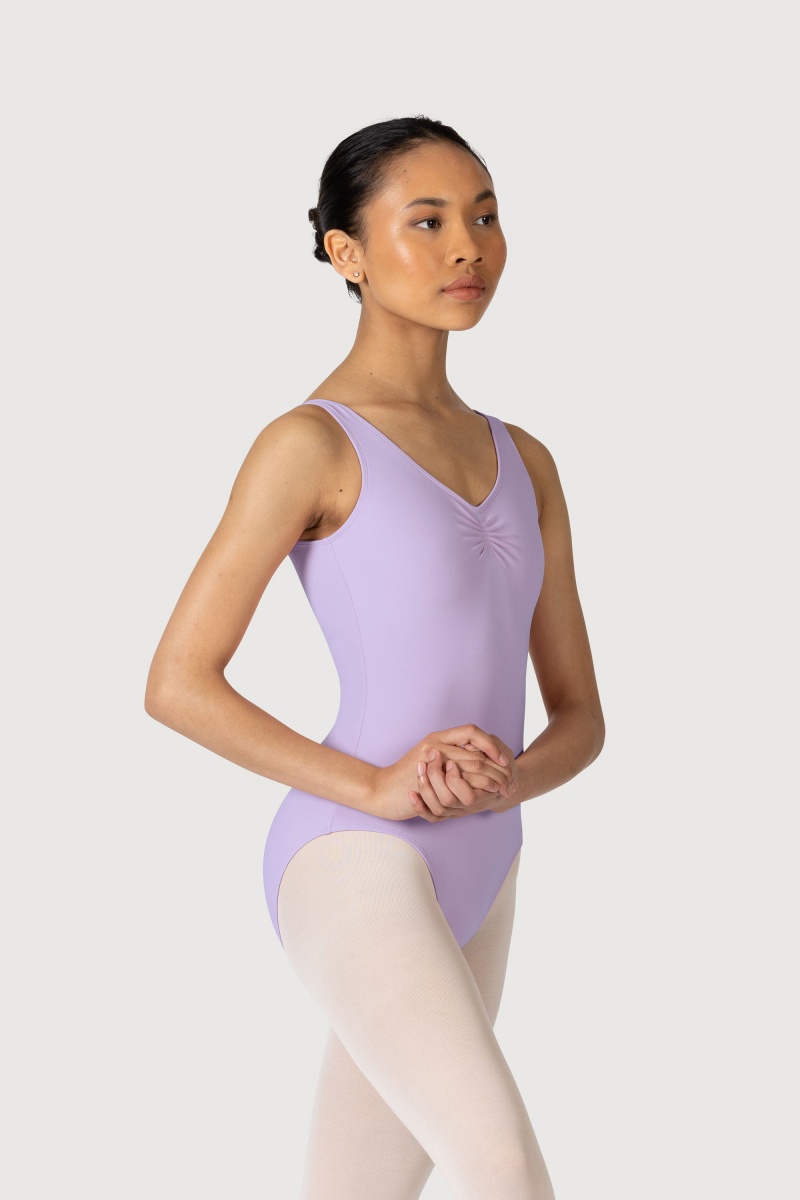 Women\'s Bloch Overture Odetta Sleeveless Pleat Leotards Wisteria | MYEAH86379