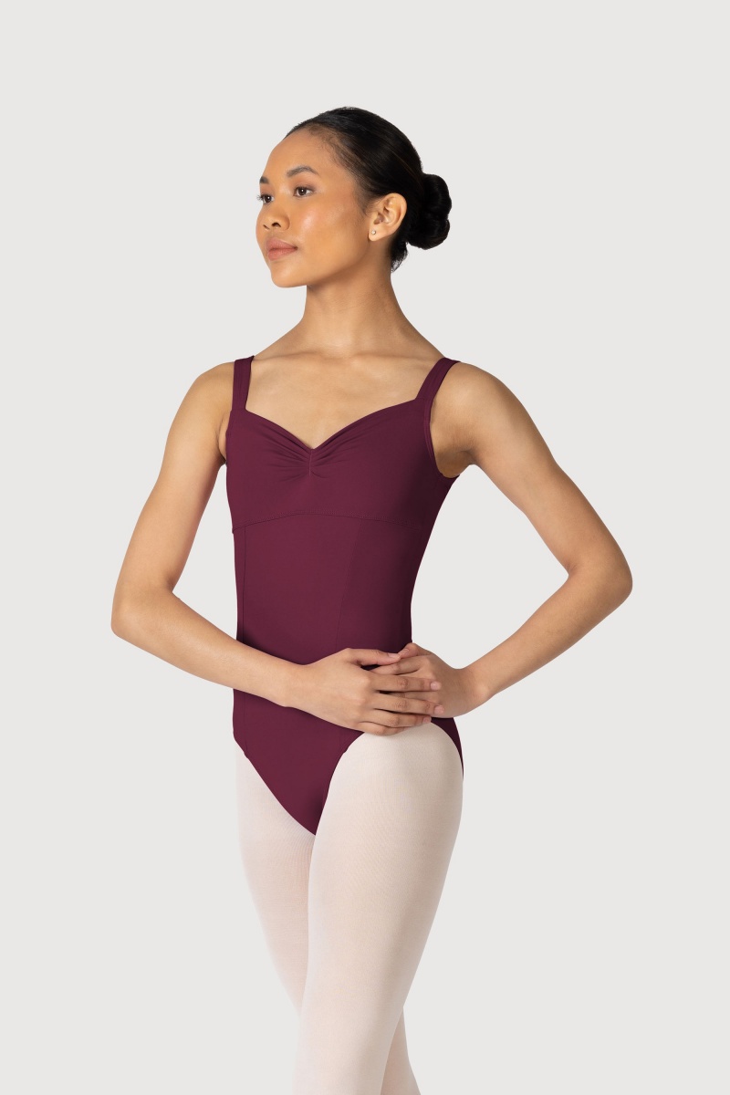 Women's Bloch Overture Ondina Princess Seam Leotards Burgundy | MYNEJ86993