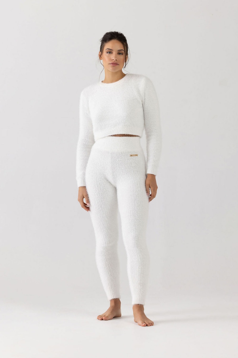 Women\'s Bloch Popcorn Stitch Tight Knitwear Ivory | MYZDE89606