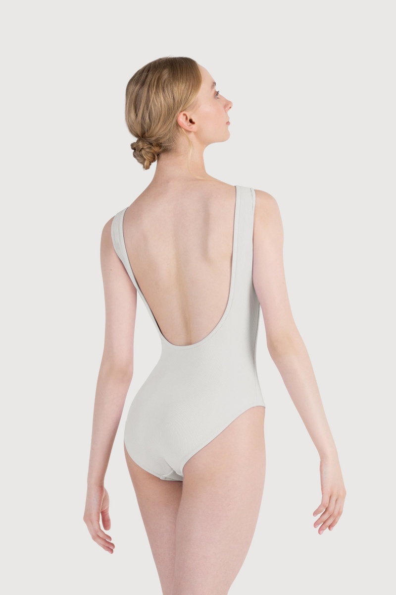 Women\'s Bloch Reyna Boat Neck Rib Leotards Ivory | MYCIF80794