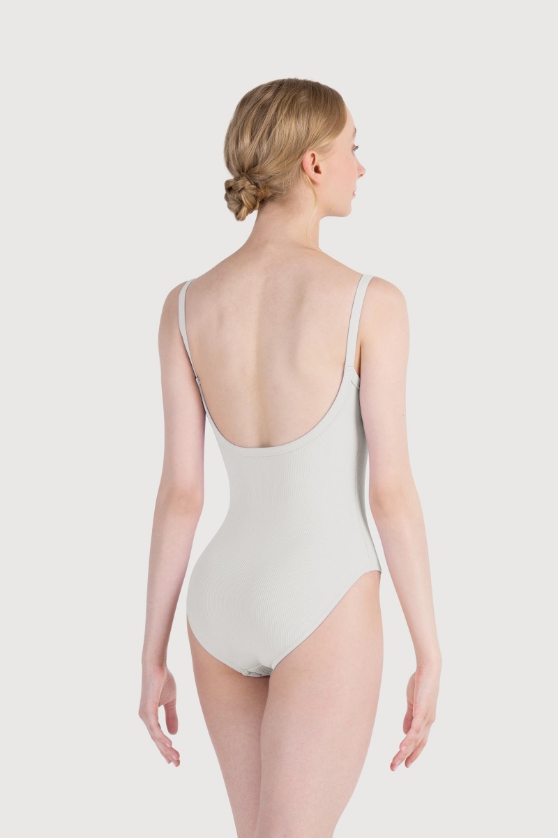 Women's Bloch Rubee Scoop Rib Cami Leotards Ivory | MYDYB45476