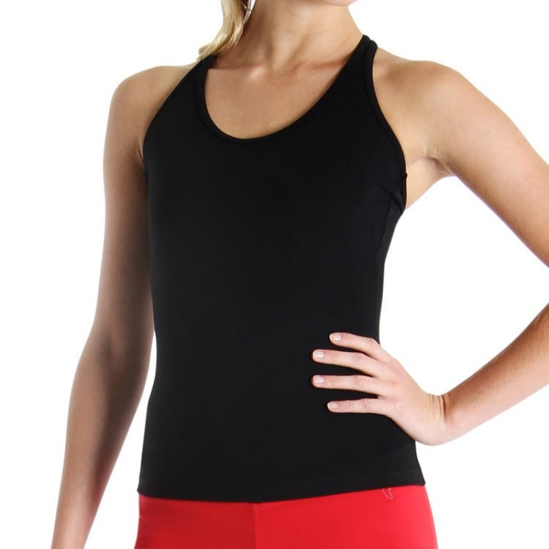 Women\'s Bloch T Back Singlet Tops Black | MYCVG41537