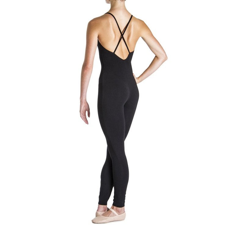 Women's Bloch Una Cross Back Unitards Black | BMYSO52209